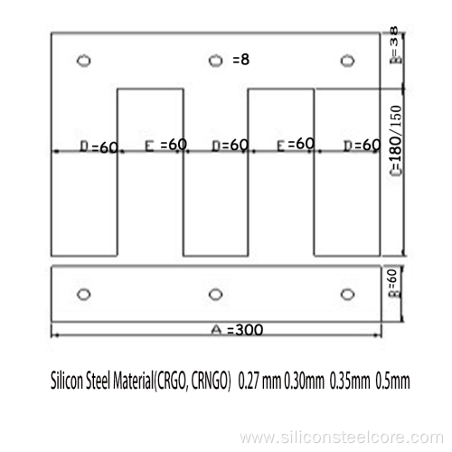 Ei-60-300 Laminations With Holes, Grade 800, Non Annealed [ Part Of Transformer ]